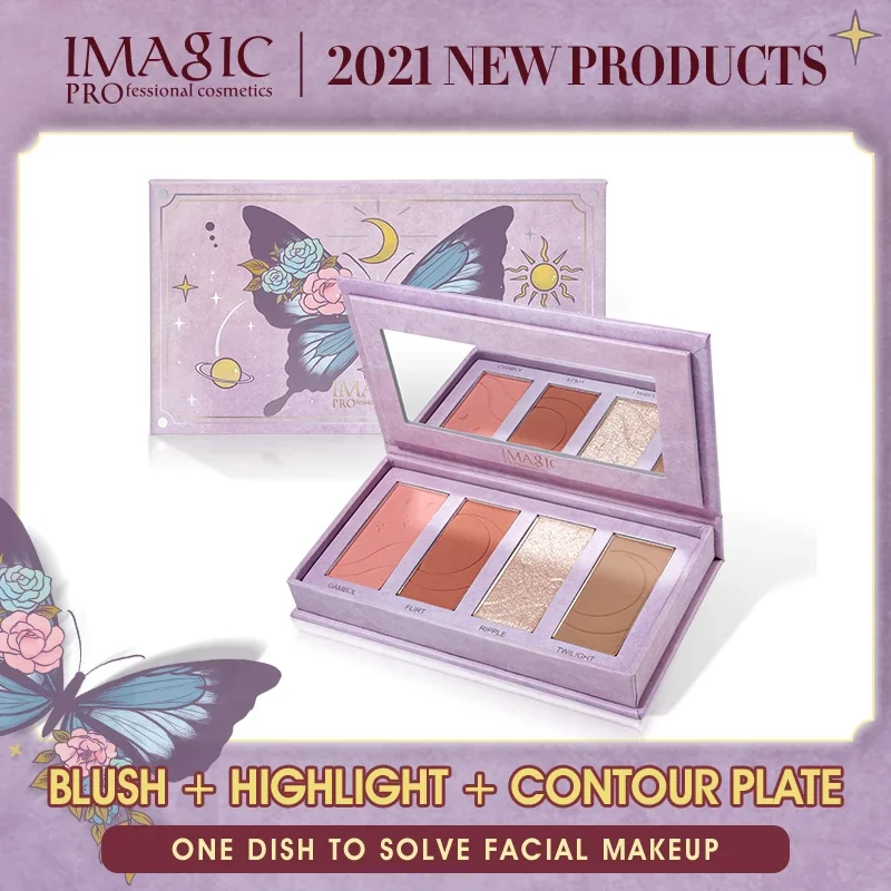 

IMAGIC Highlighter Powder Glitter Palette Face Blusher Rouge shadow Contour Face Concealer Smooth Continuous makeup waterproof