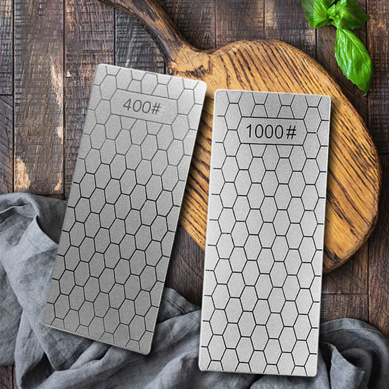 

Diamond Knives Sharpening Stone 400# 600# 1000# 1200# Grindstone Knife Sharpener Ultra-thin Honeycomb Surface Whetstone Set