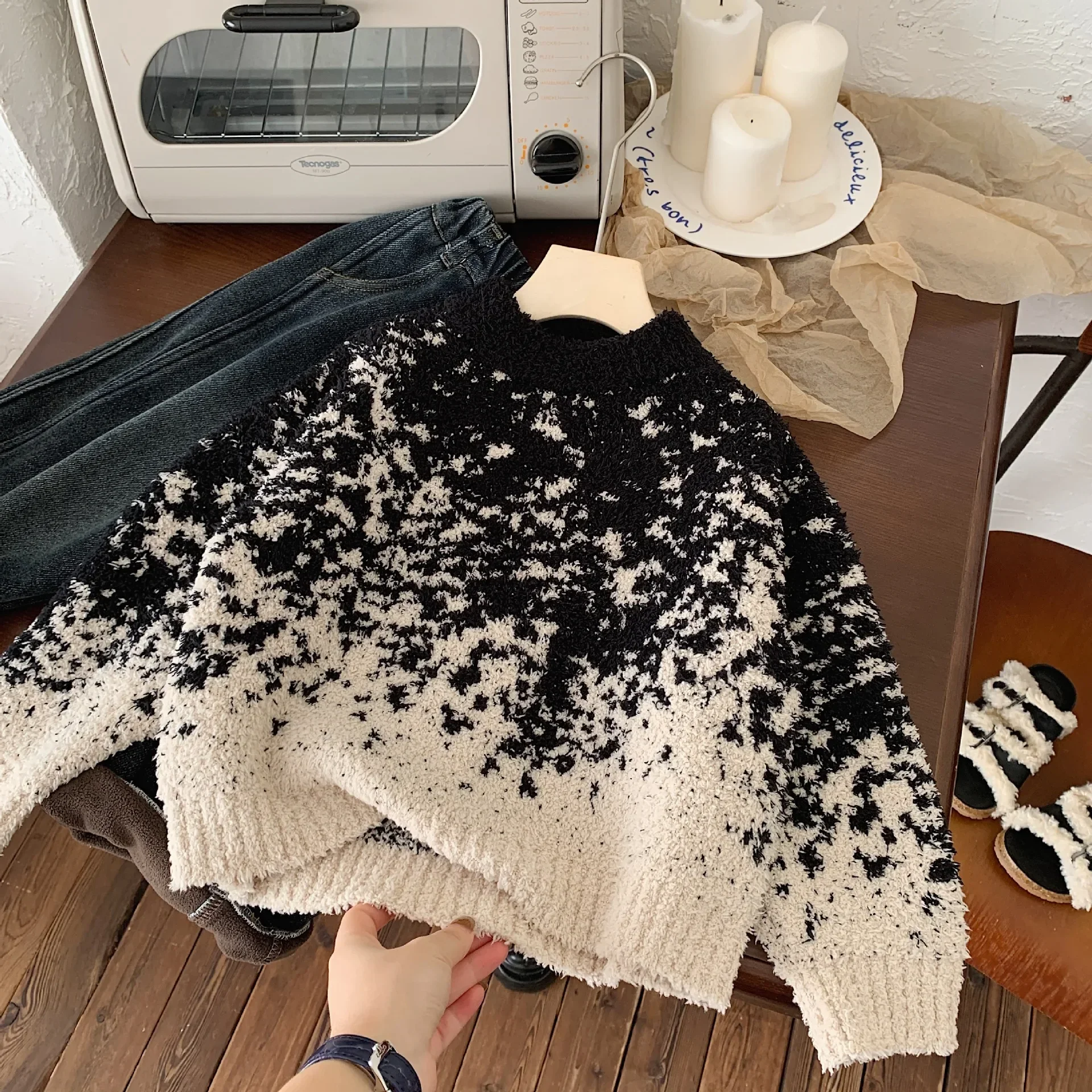 Детский свитер 2023 зимний Свободный пуловер с круглым вырезом для мальчиков в