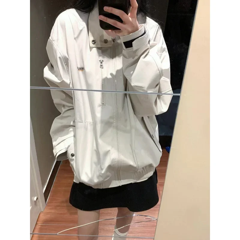 Куртка женская демисезонная свободного покроя стильный Повседневный винтажный