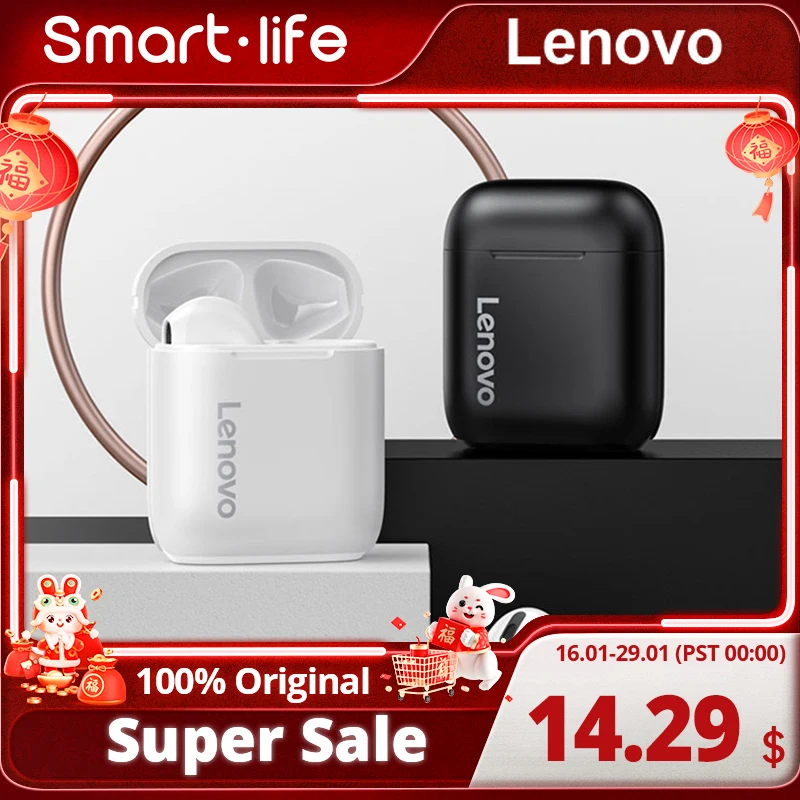 

Беспроводные наушники Lenovo LP2 TWS, Bluetooth 5,0, двойное стерео, мощный бас, сенсорное управление, уровень влагозащиты IPX5 Life, двойной микрофон