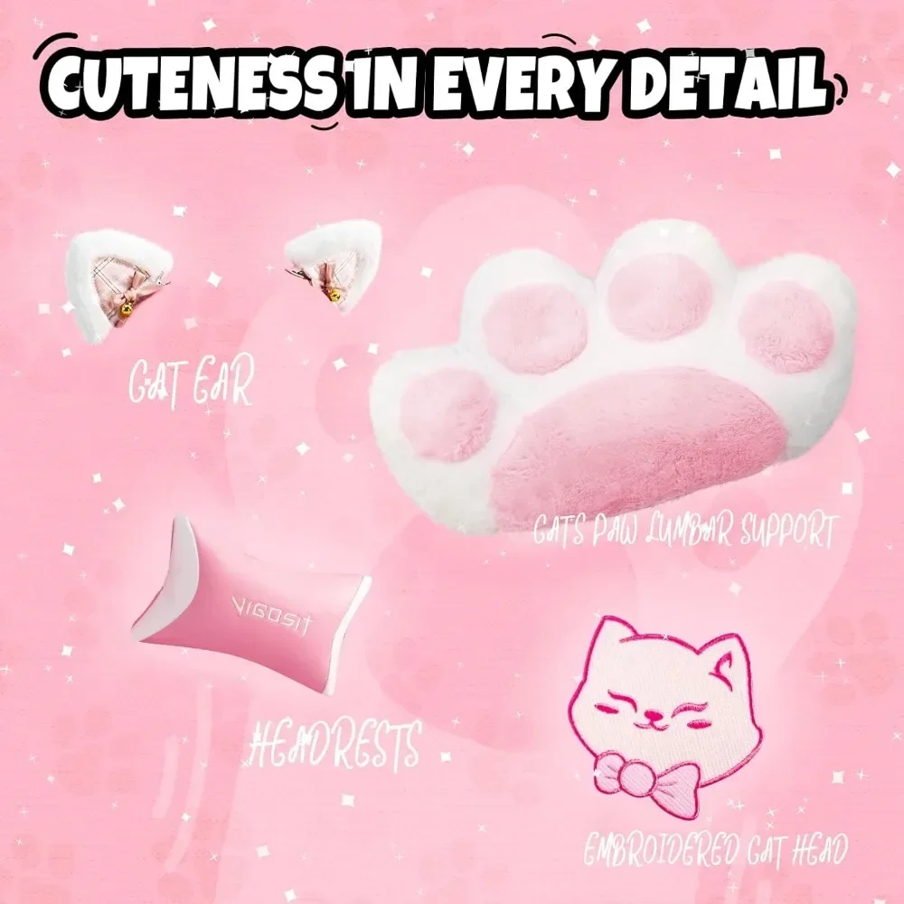 Игровое кресло с откидной спинкой для девочек компьютерное розовое игровое