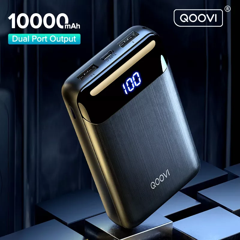 

NEW2023 QOOVI 10000mAh Power Bank Mini Portable Charger For iPhone Xiaomi Sumsang Huawei External Battery 10000 mAh PowerBank Fo