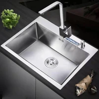 strong quality hand made 304 stainless steel kitchen sink