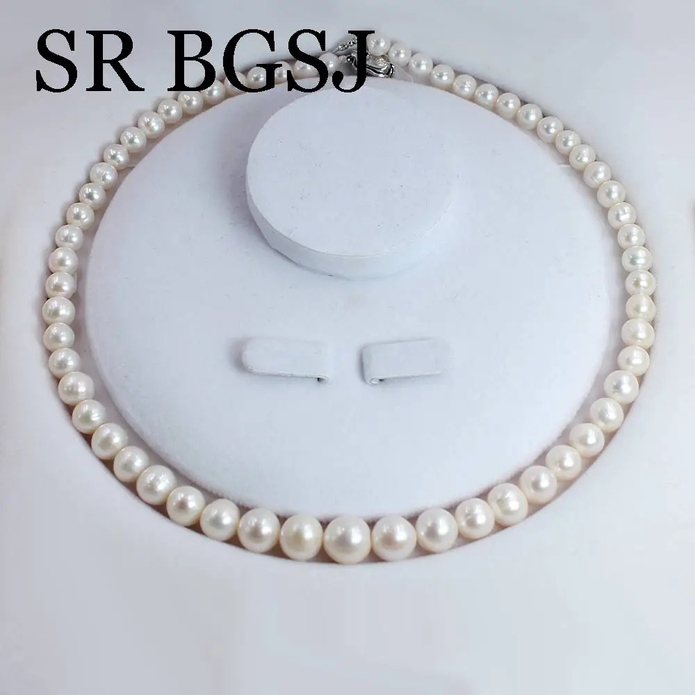 Колье женское с круглым жемчугом подарочное Ювелирное Украшение из белого