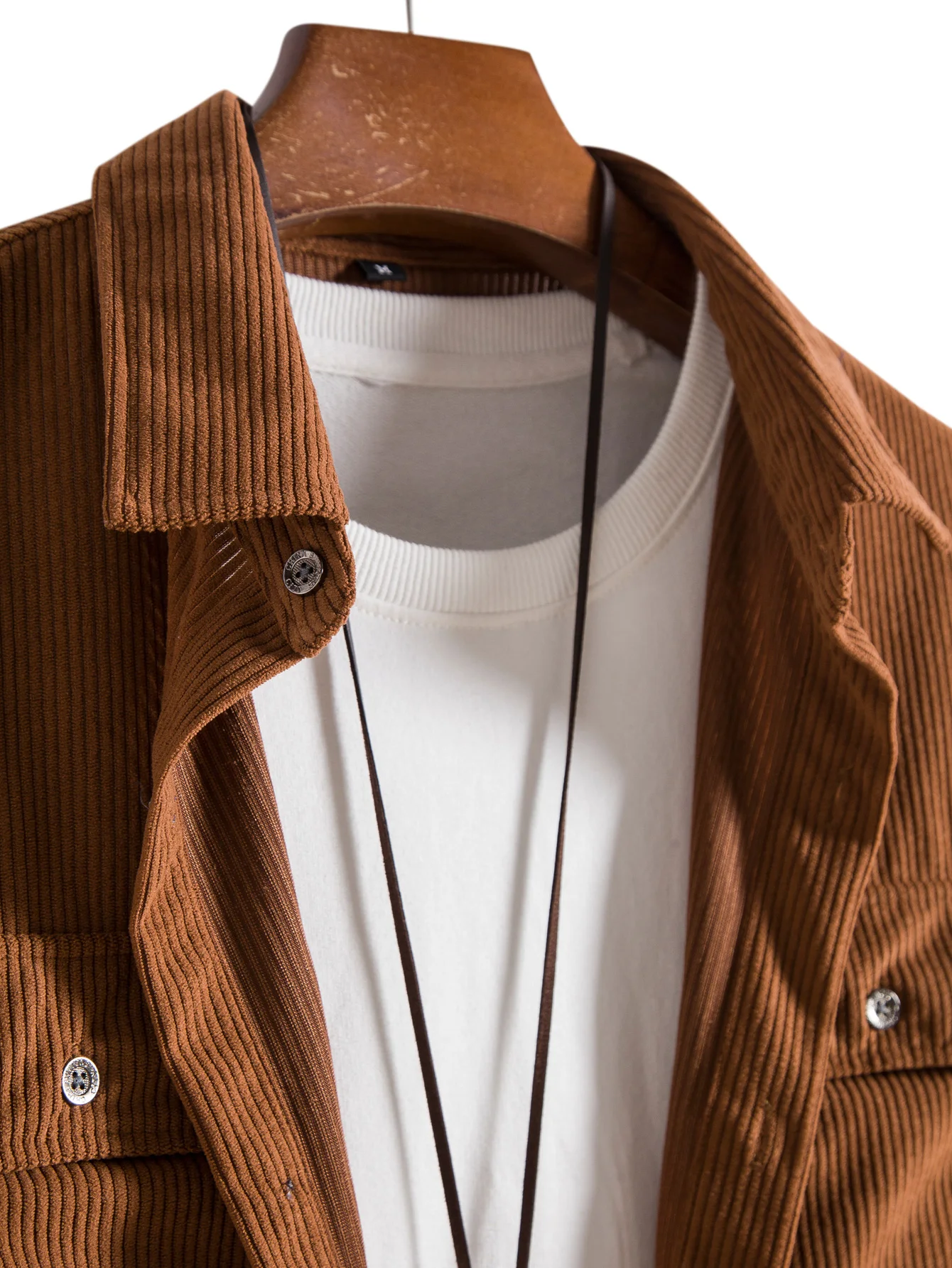 2022 Autumn Winter New Men's Long Sleeve Shirt Cotton Corduroy Coat Men's Dress Button Pocket Casual Double Pocket Design