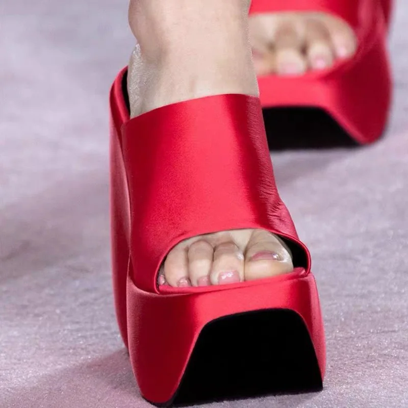 

Сандалии женские на платформе с открытым носком, пляжные босоножки на танкетке, обувь для отдыха, свадебные босоножки, высокий каблук, больш...