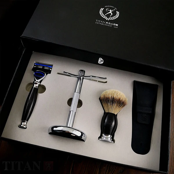 

Razor Set 5 Layers Blade Razor Match with Other 5 Layers Blade Ebony Wooden Handle with Ebonywooden Handle Shaver
