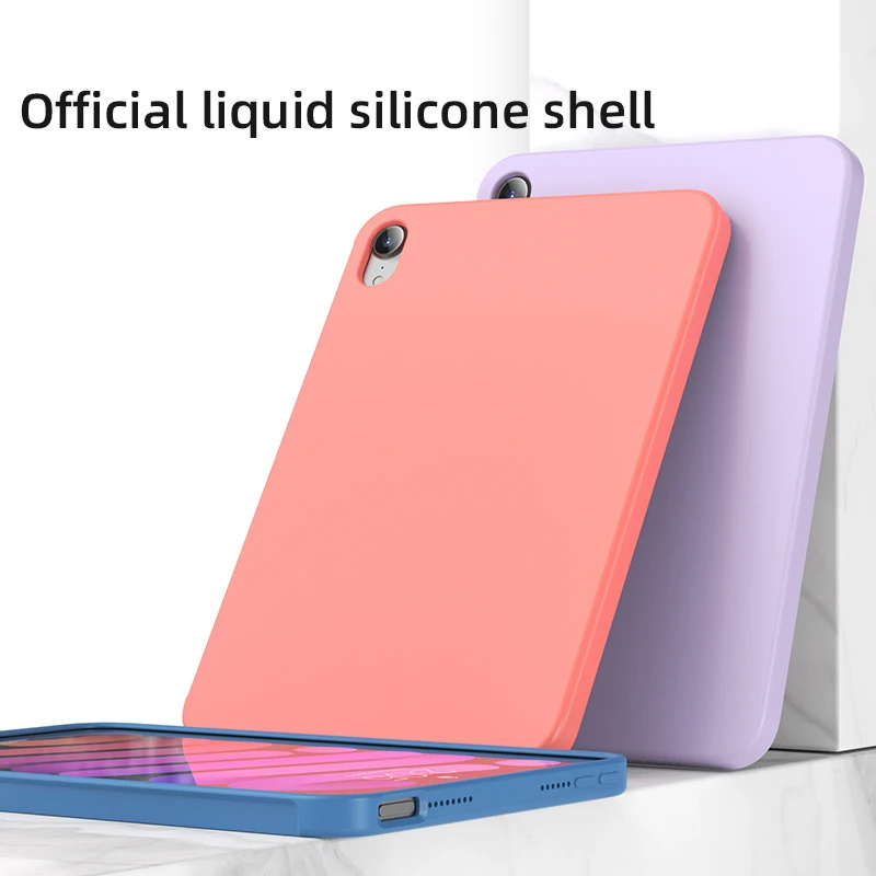 

official Liquid Silicone Case for 2022 iPad Air 5 10.9 Air 4 Full Cover Case for iPad Pro 11 2018 2020 2021 Case Mini 6 10.2