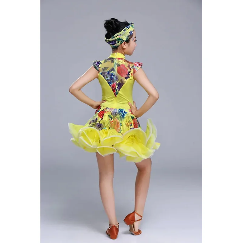 Новинка детское платье для латиноамериканских танцев рисунок конкурсов