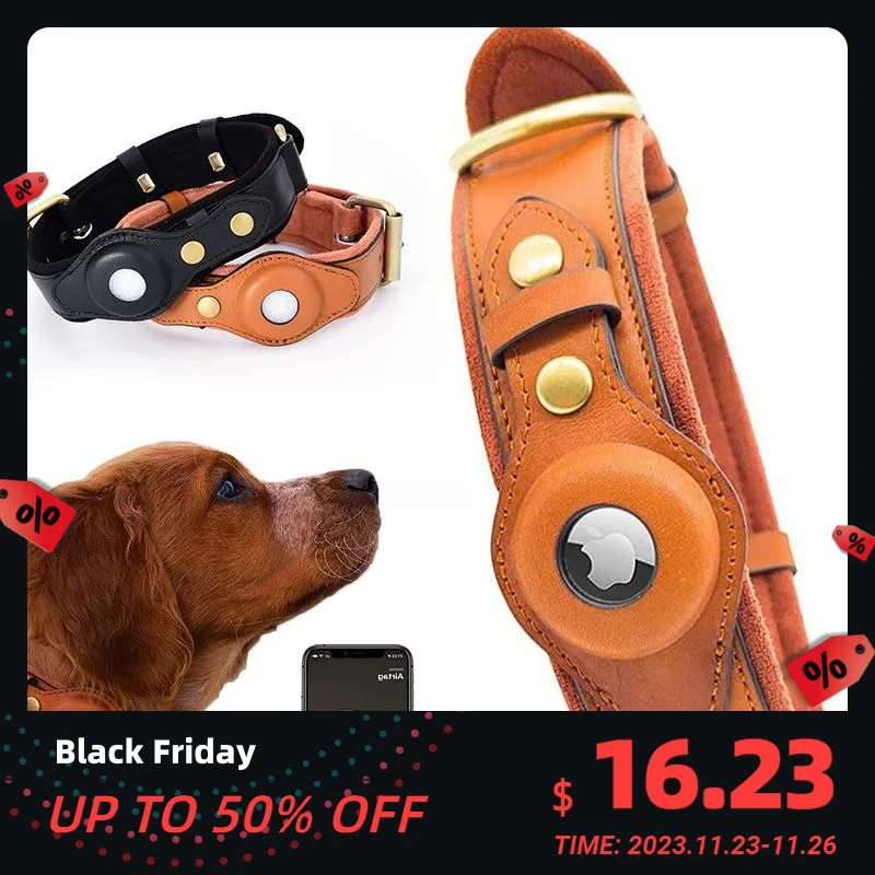 

New Removable Locating Pet Collar AirTag Collar Anti-Lost Dog Tracker Protective Case Dog Collar Outdoors Walking Pet Supplies