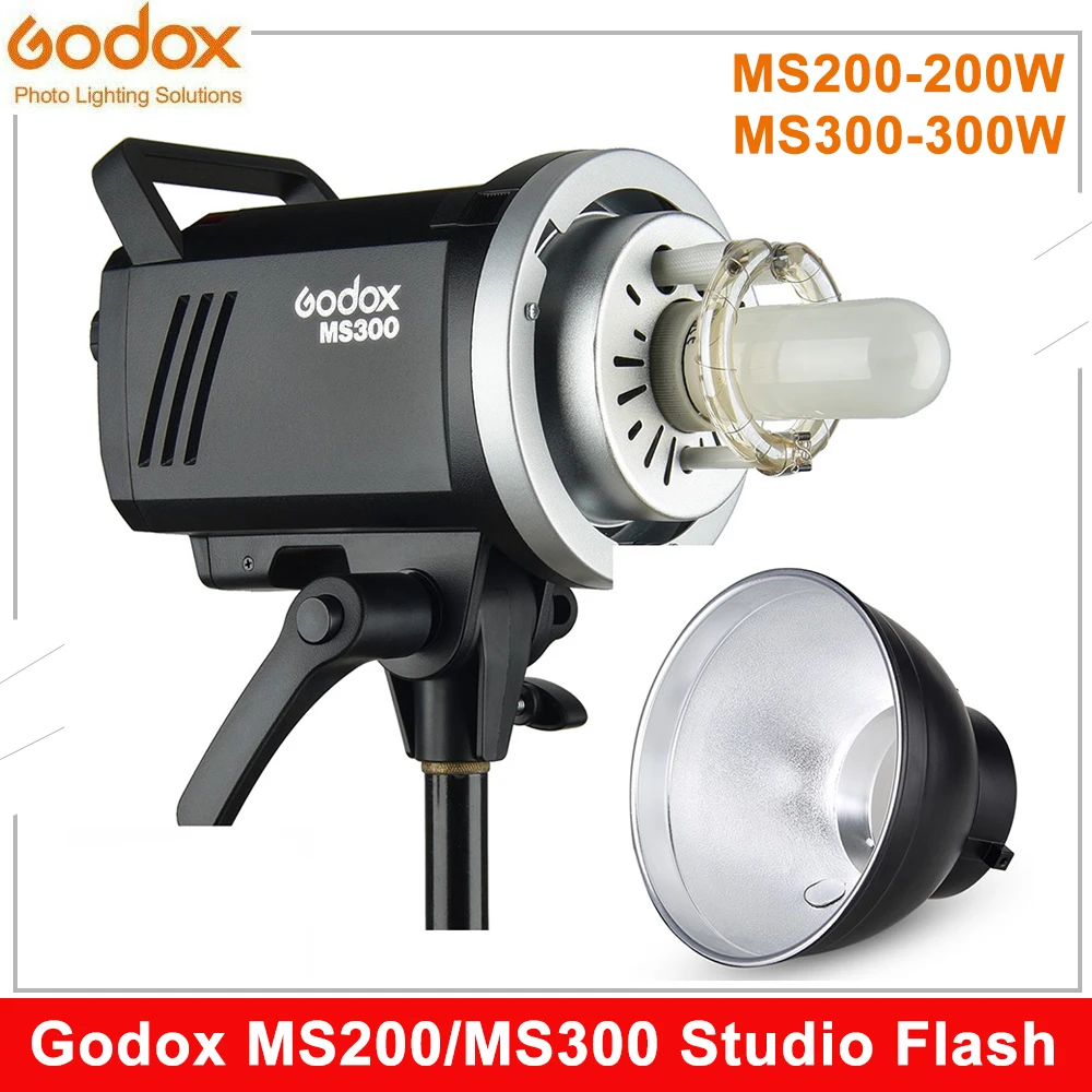 Godox MS200 200W MS300 300W Studio Flash 2.4G Built-in Wireless Receiver Lightweight Compact Durable Bowens Mount Light |
