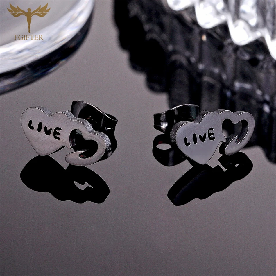 Парные серьги в форме сердца для девушки невесты Женщины Девушки черные