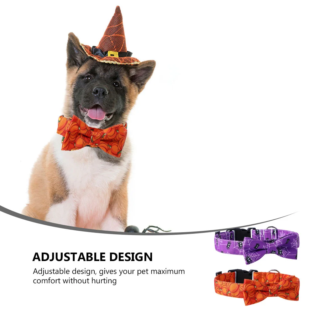 

2Pcs Dog Collar Pumpkin Collar Spider Collar Pet Gift Pet Neck Decor