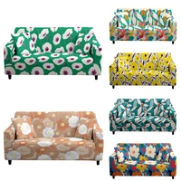 floral print elastic sofacover all inclusive slip resistant strech cover sofa seat cover new solid l shape home 1234 seater