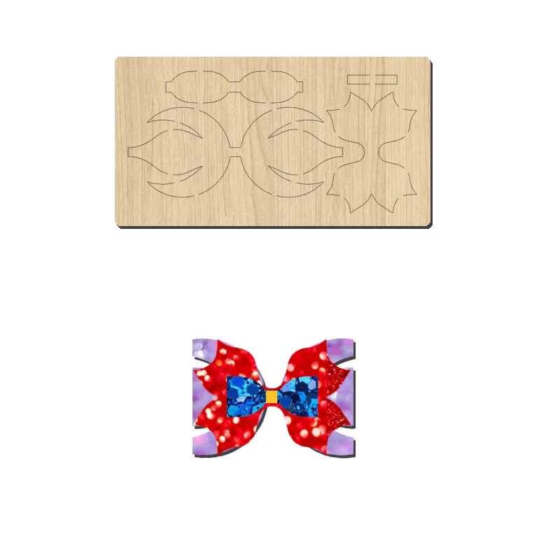 

K170 Wooden Cutting Die Of New Bowknot Hairpin, Applicable To Most Machines