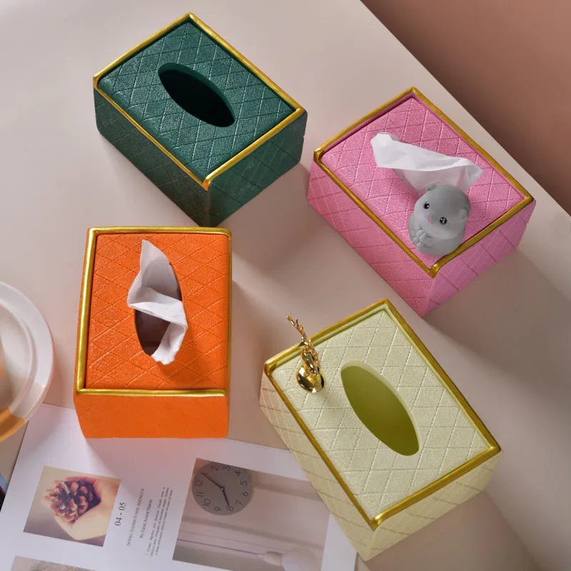

PU Leather Tissue Box Cover Paper Holder Car Napkin Dispenser Luxury Elk Home Living Room Hotel Restaurant Towel Case