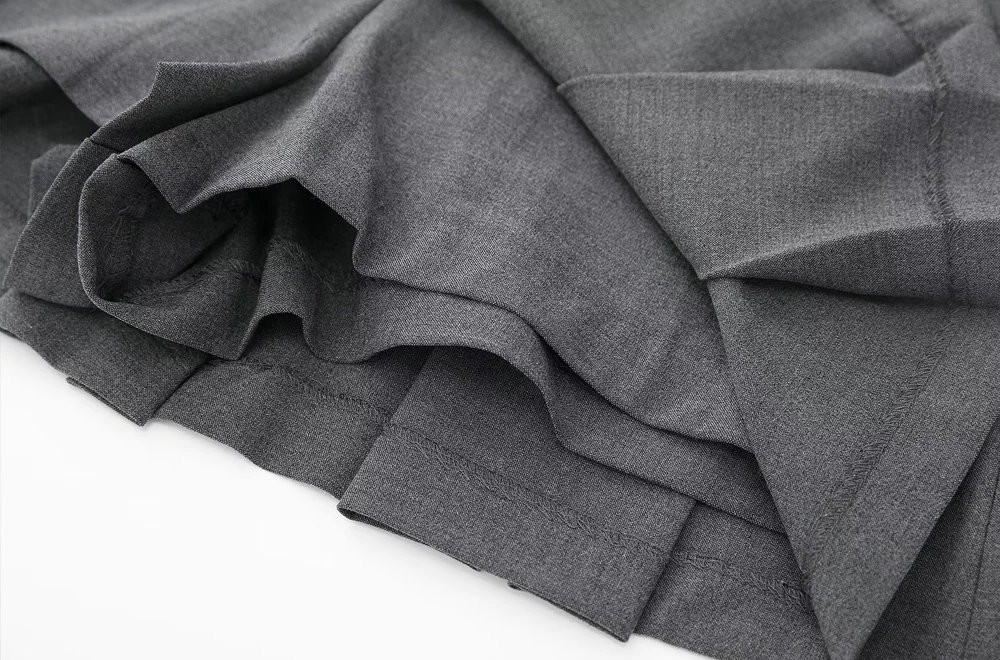 TRAF Women Fashion with Pleated Shorts Skirts Vintage High Waist Side Zipper Female Skort Mujer Casual Clothes New Kawaii Skirt