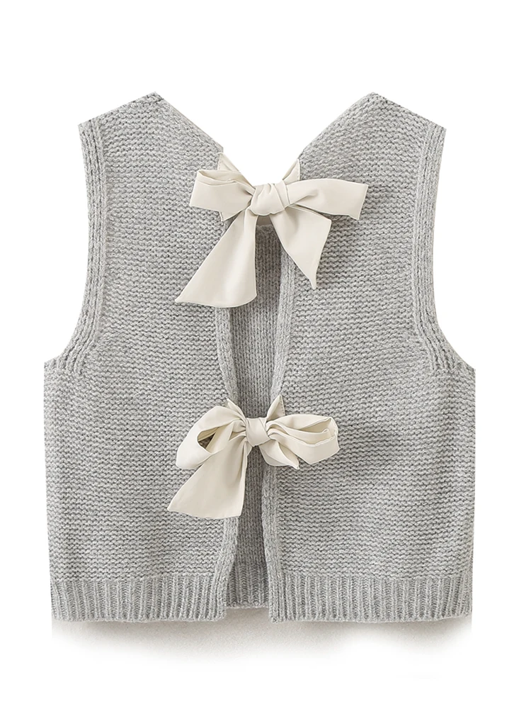 Женский винтажный жилет без рукавов с круглым вырезом