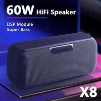 portable bluetooth speaker x8 high with 60w heavy bass waterproof bluetooth speaker outdoor tws subwoofer soundbar support tf