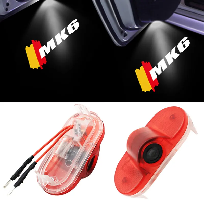 

2 шт., Автомобильные светодиодные лампы для двери с логотипом