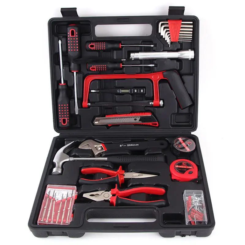 Household Hand Tool Case Set Repair Tool Ratchet Wrench Socket Pliers Knife Screwdriver Electrician Tool Kit Combination Toolbox