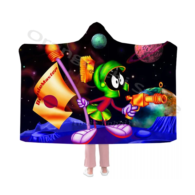

Marvin The Martian Printed Hooded Blanket and Fancy Capes Warm and Soft Flannel Throws for Adults and Kids for All Seasons1