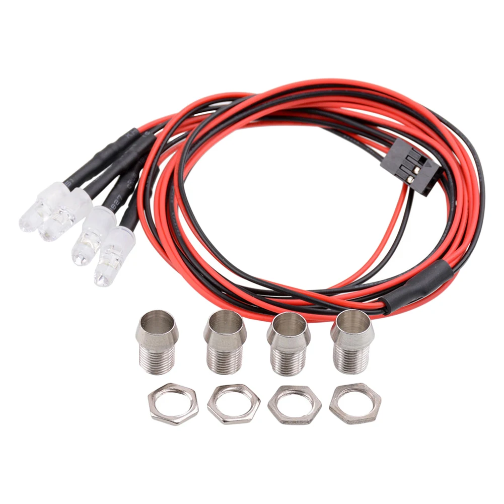 

4pcs 70cm 5mm LED Headlight Taillight for 1/12 1/18 1/10 1/8 Axial Scx10 RC Cars Traxxas Hpi Redcat Headlight