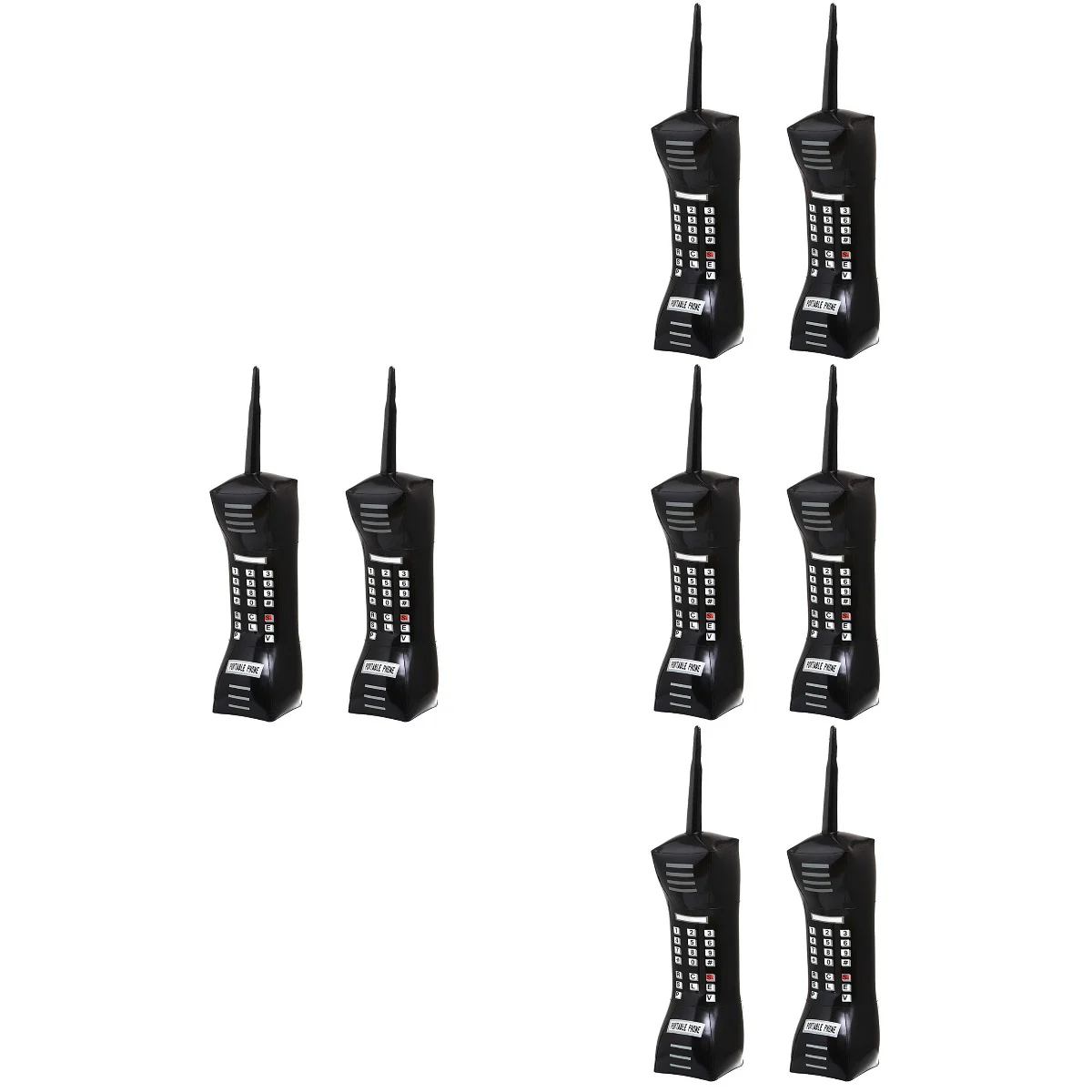 

8 pcs Portable Fake Phone Toys Party Favors 80s Party Decorations (Black)