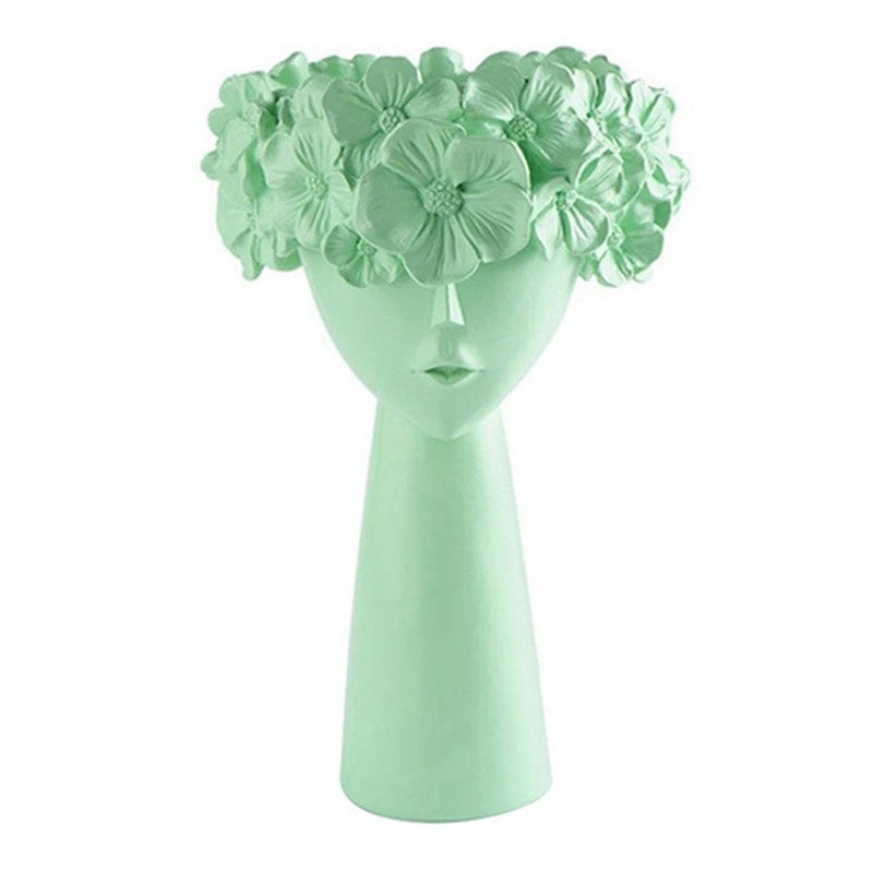 

Nordic Home Decoration Resin Vase Statue Sculpture Makeup Brush Holder Storage Box Creative Flower Pot Art Supplies
