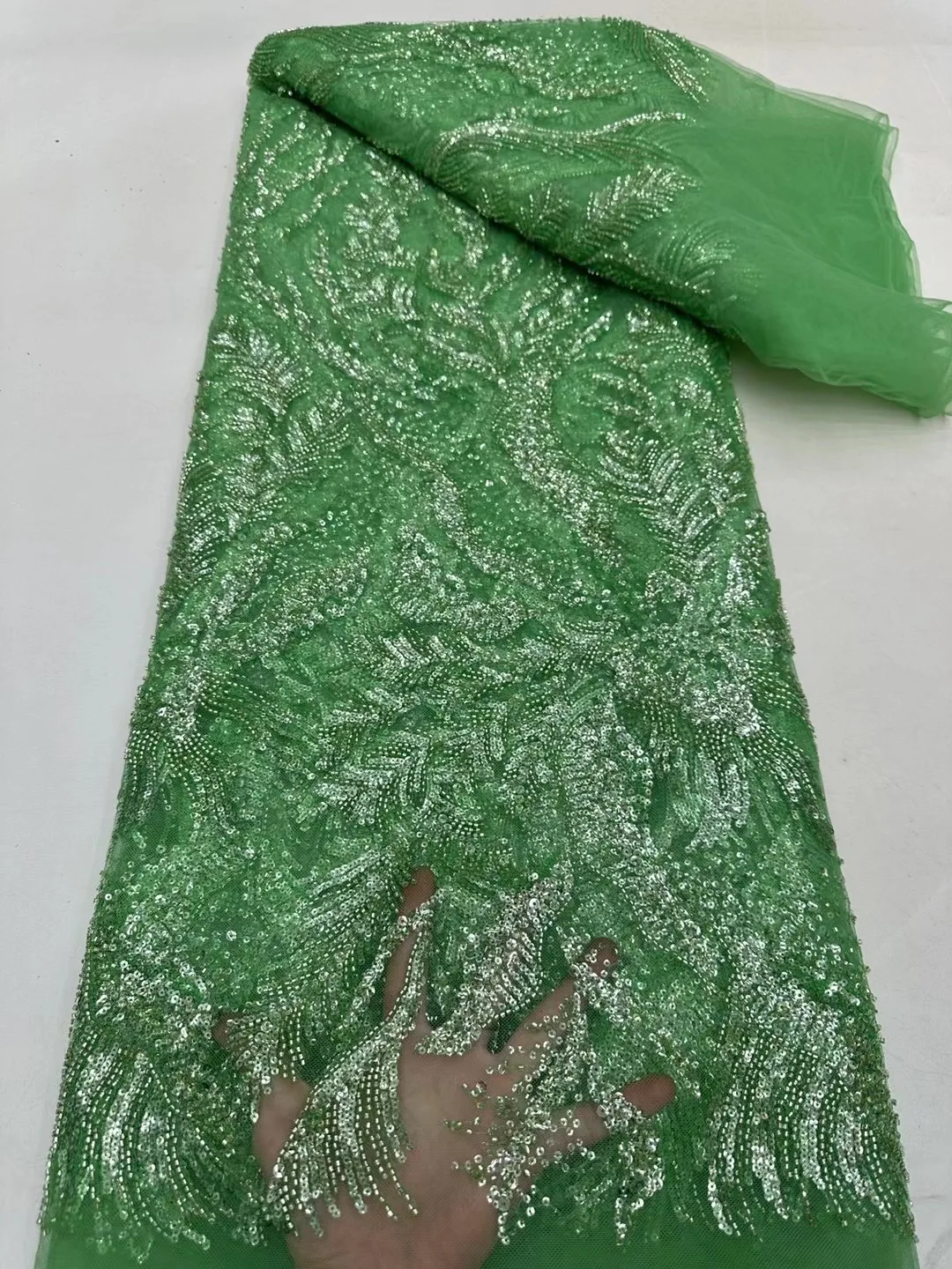 Новинка 2024 африканская кружевная ткань с блестками Высококачественная вышивка 3D