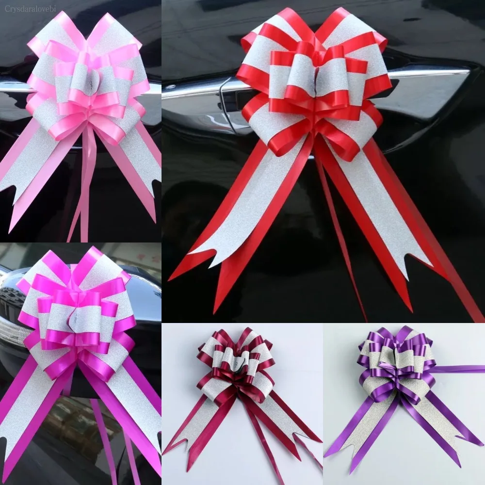 

50pcs/lot Luster double Stitching color 50mm large Pull Bow ribbon for Gift Packing Party Wedding Car rearview mirror Decoration