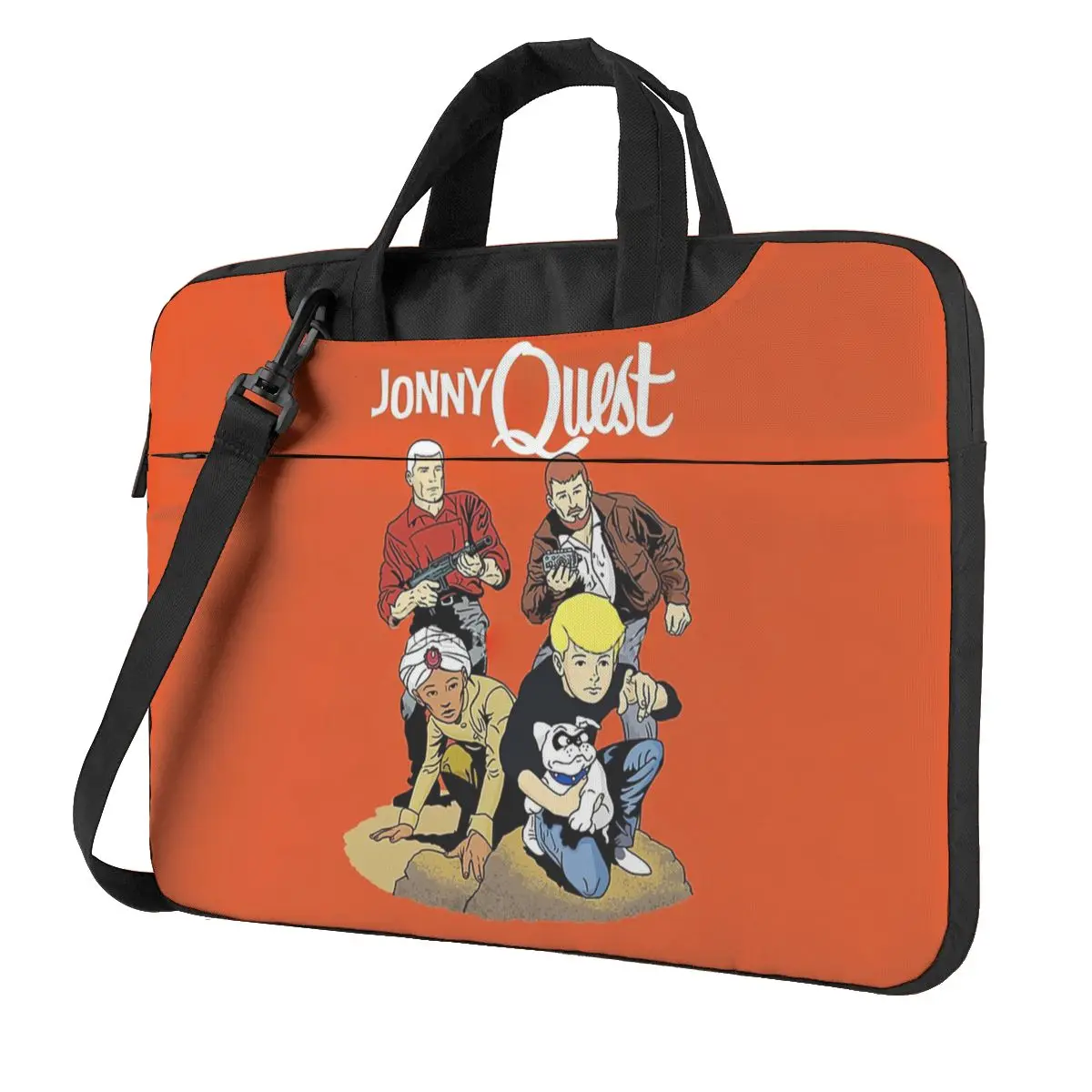 60s Jonny Quest Tribute With Main Characters Laptop Bag Case Protective Vintage Computer Bag Bicycle Crossbody Laptop Pouch