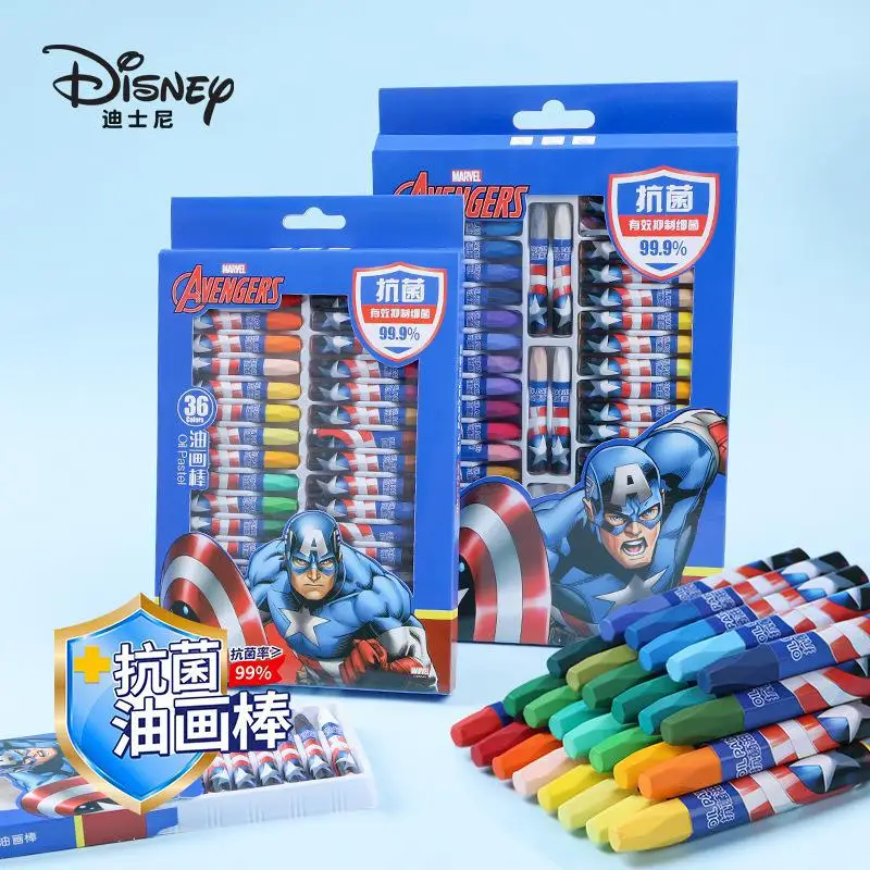 

Disney Iron Man Children's Antibacterial Oil Painting Stick Wholesale 12-18 Colors 48 Colors Safe And Dirty Hand Box Crayon