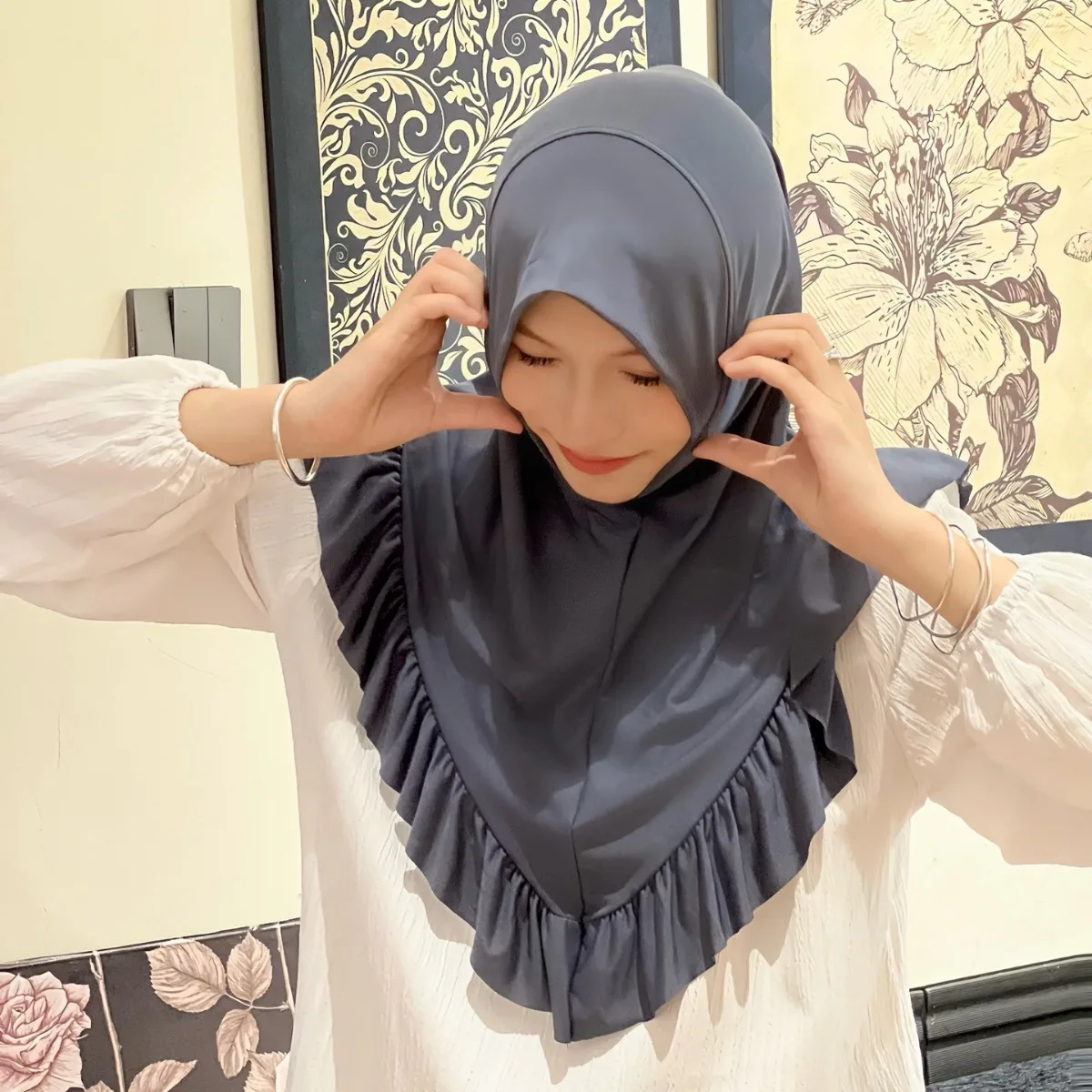 Новый мусульманский женский хиджаб с оборками Амира цельный молитвенный платок