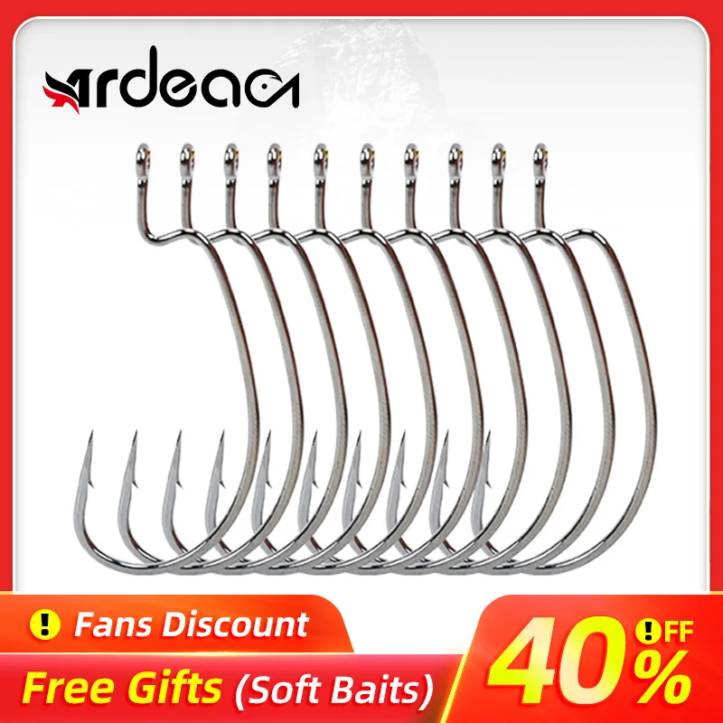 Ardea крючок под червя 1/0 #2/0 #3/0 #4/0 #5/0 # иглы черный неккель с высоким содержанием