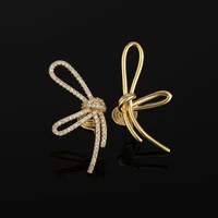classic temperament irregular bow mosquito coil ear clip without ear hole metal delicate ear stud banquet fashion jewelry gift