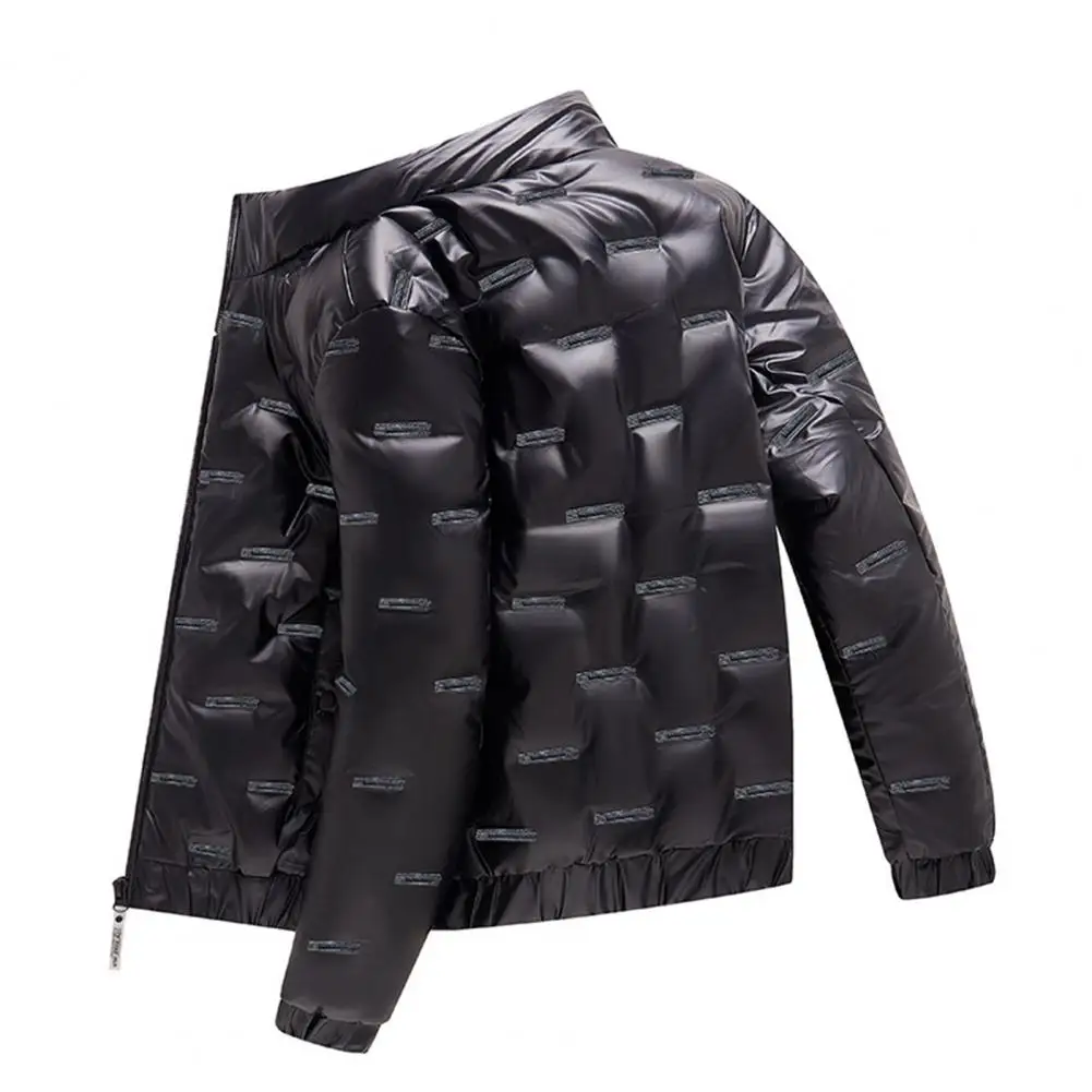 

Stylish Men Overcoat Winter Stand Collar Super Soft Windproof Cotton Padded Windbreaker Men Jacket Keep Warm