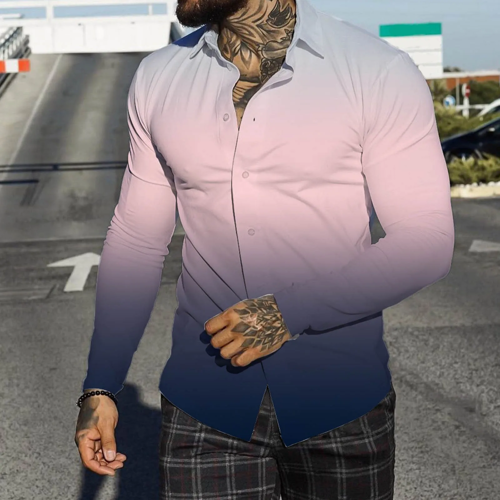 

Black Tops Men Cotton Men Autumn Winter Single Breasted Casual Lapel Full Print Beach Long Short Shirt Floral Long Sleeve Blouse