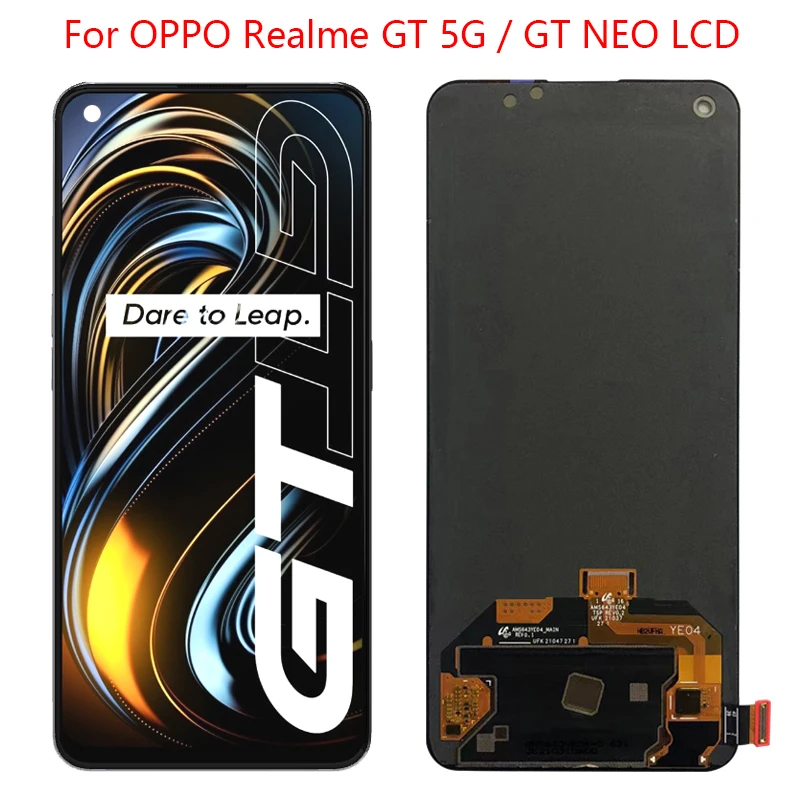 

Оригинальный AMOLED-дисплей для Realme GT NEO RMX3031, 6,43 дюйма, ЖК-дисплей с сенсорным экраном, сменный дигитайзер в сборе, RMX2202 GT 5G LCD