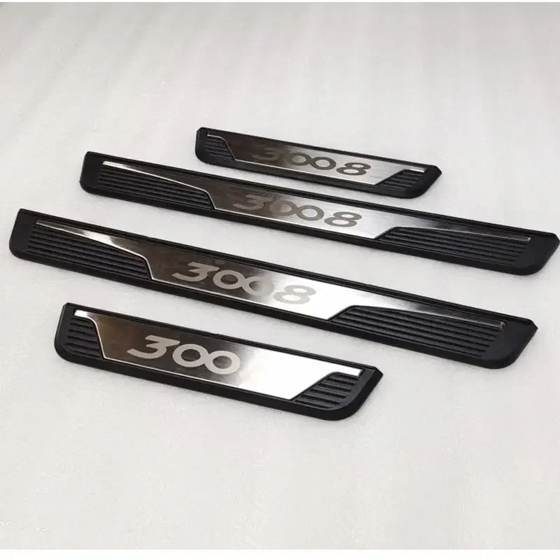 

Для Peugeot 3008 GT Защитная накладка на порог автомобиля, накладка, аксессуары для интерьера, наклейка на педаль, 2021 2020 2019 2018 2017