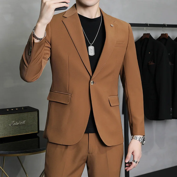 3-B11 высококачественный Британский деловой костюм на одной пуговице для мужчин