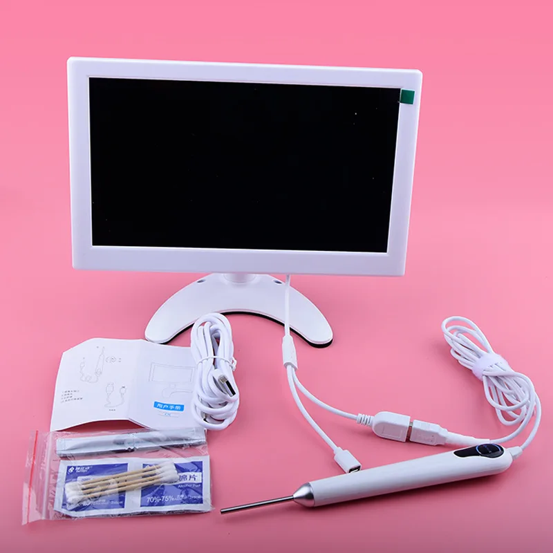 Цифровой отоскоп с экраном 10,1 дюйма, объектив HD 3,2 мм, ушной прицел, эндоскопическая камера для осмотра ЛОР с картой памяти 32 ГБ для чистки ушей