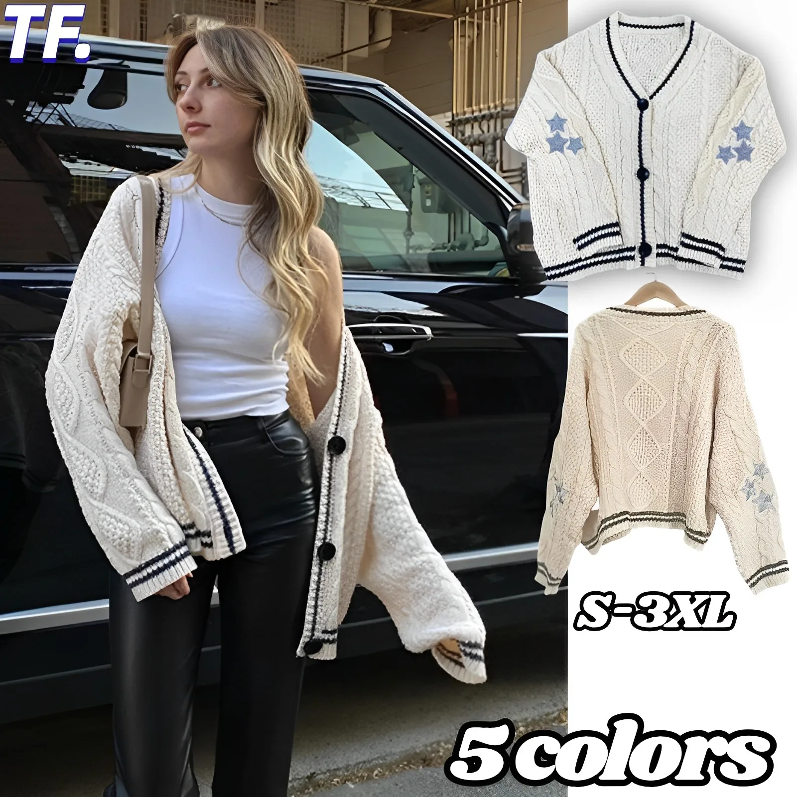 

Женский трикотажный кардиган с вышивкой в виде звезд, темно-синий