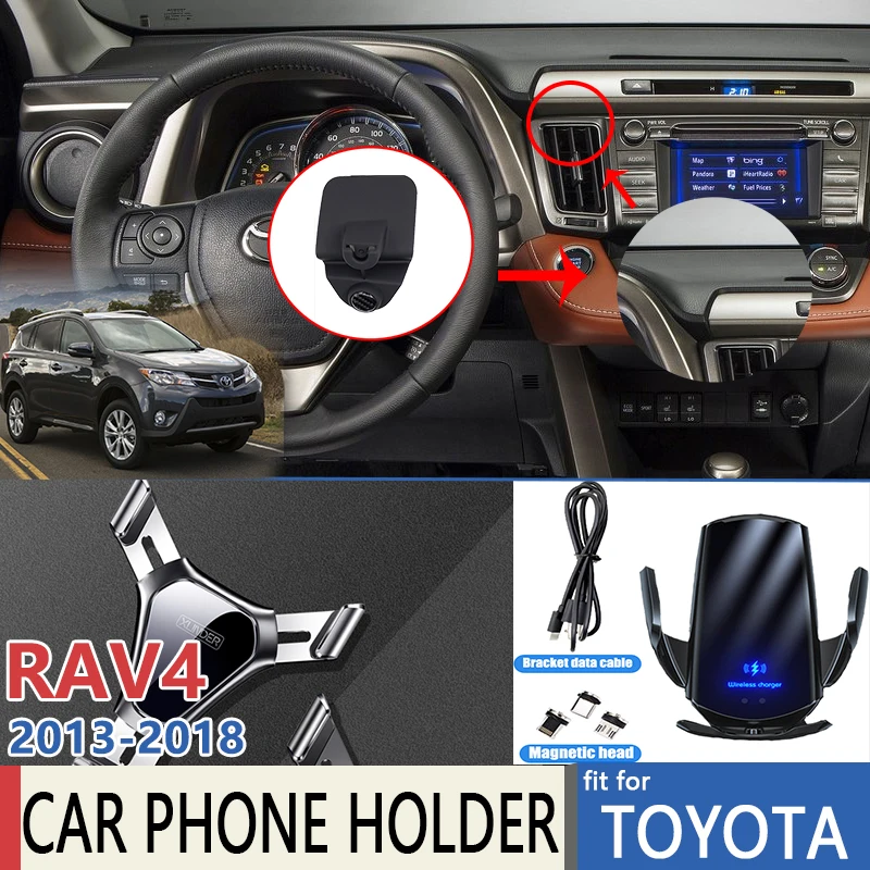 Car Mobile Phone Holder for Toyota RAV4 RAV 4 XA40 2013 2014 2015 2016 2017 2018 Telephone Bracket Auto Accessories for Iphone