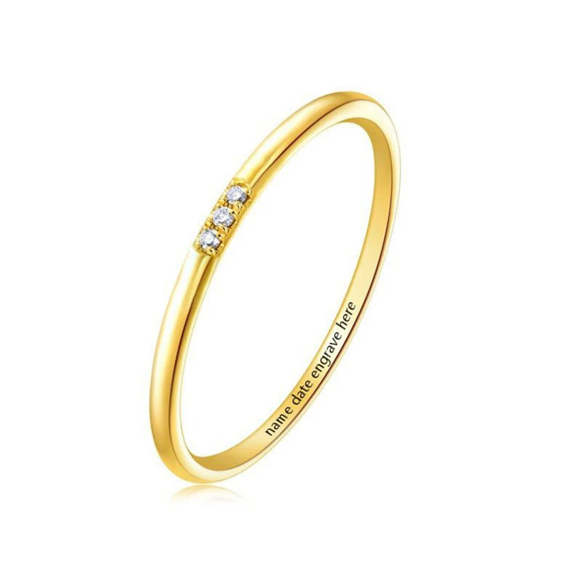 Ультратонкое кольцо с фианитом 1 мм