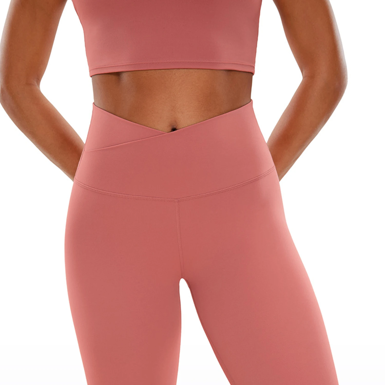 CRZ YOGA Butterluxe Womens V Cross Waist Workout Leggings 26.5