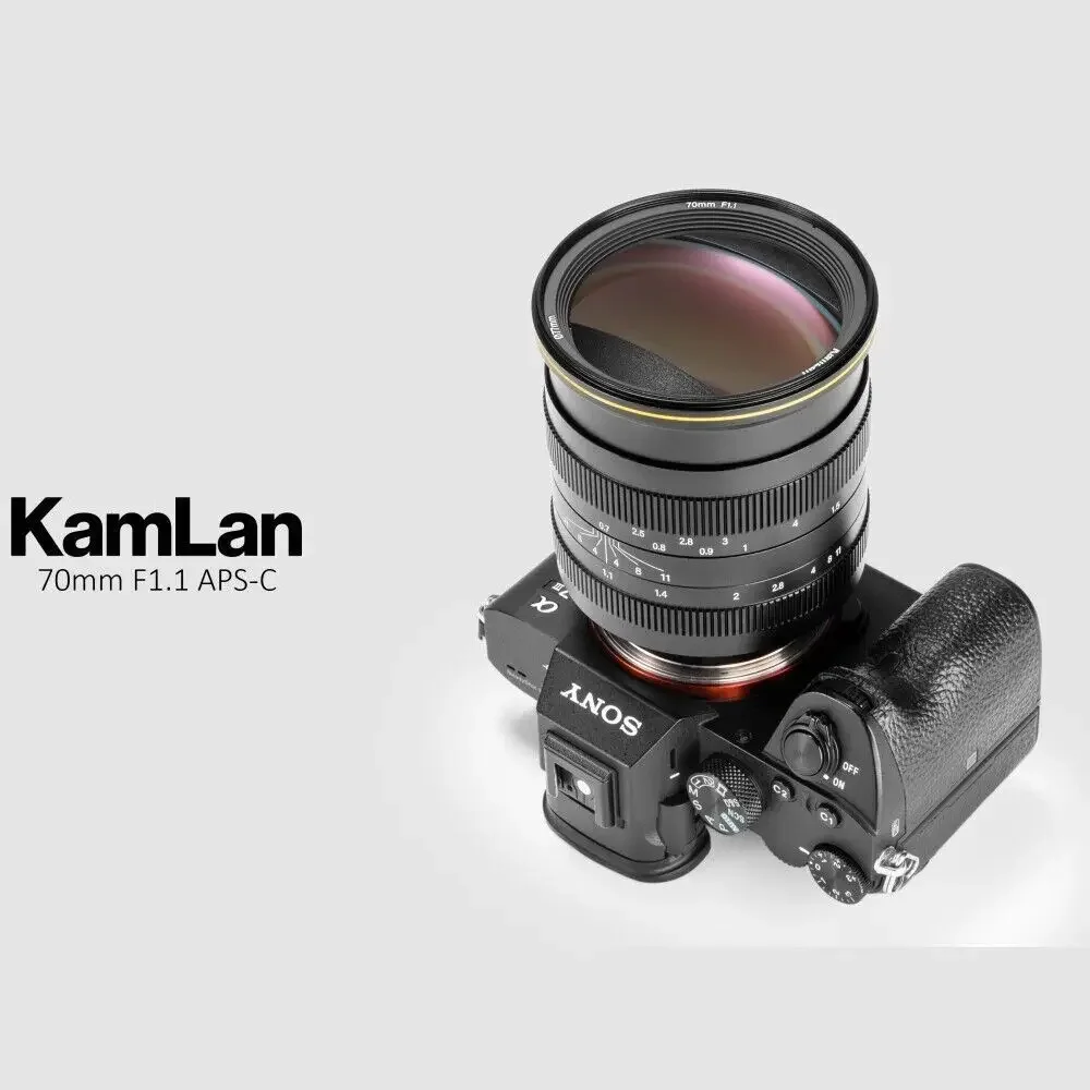 Для Kamlan 70 мм f1.1 APS-C Большая диафрагма объектив с ручной фокусировкой совместим Canon