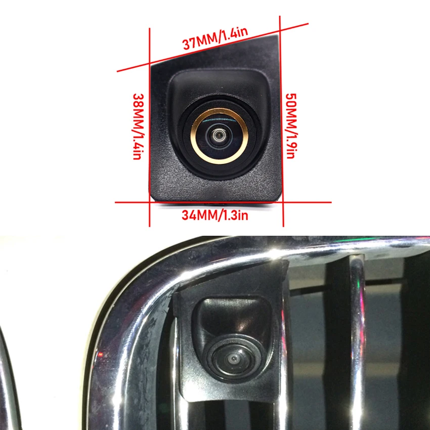 Фото Золотая камера 170г °   Автомобильная камера с логотипом Fisheye PAL Full HD AHD для BMW 7 серий 2014, специальная водонепроницаемая камера ночного видения №2