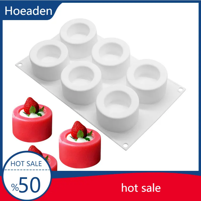 

6 Compartments Silicone Pudding Cup Cake Mold French Dessert Mousse Cake Mold